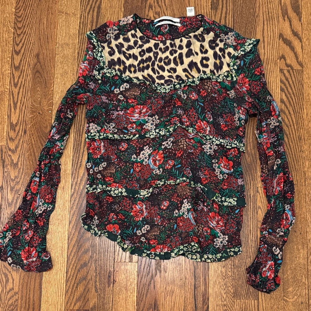 Scotch & Soda leopard floral shirt